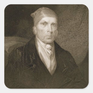 James Madison åldras 82, graverad av Thomas B. Wel Fyrkantigt Klistermärke
