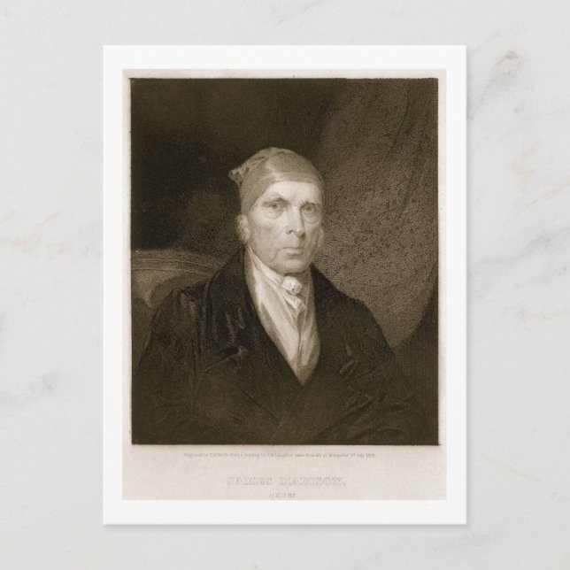 James Madison åldras 82, graverad av Thomas B. Wel Vykort (Framsida)