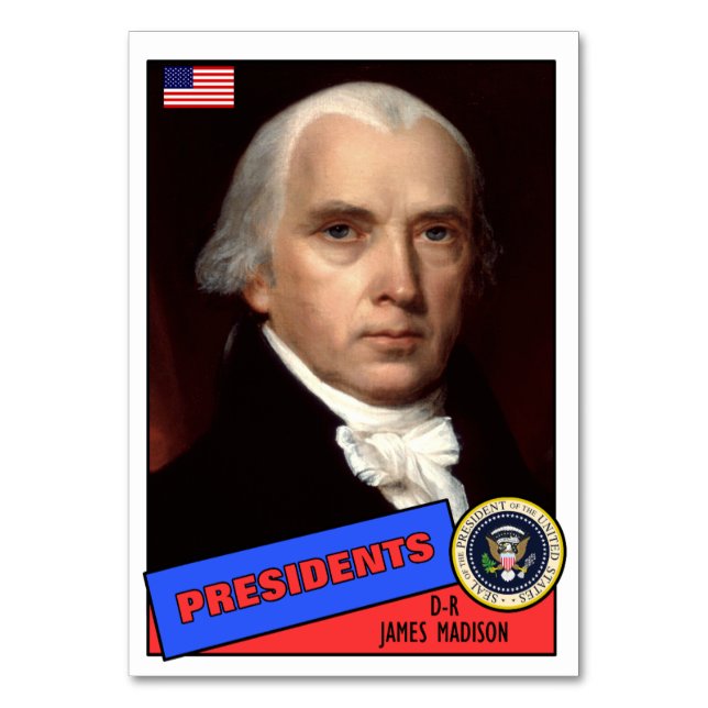 James Madison Baseball Card Bordsnummer (Framsidan)