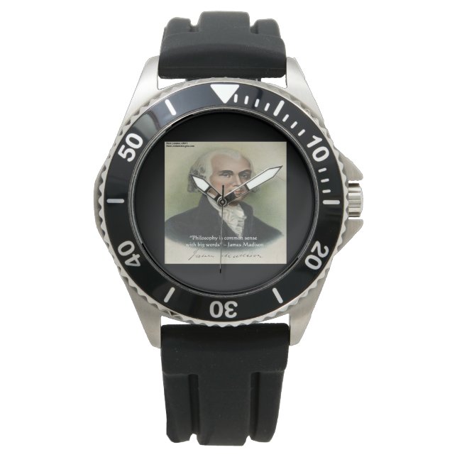 James Madison Common Sense Citatklocka Armbandsur (Framsida)