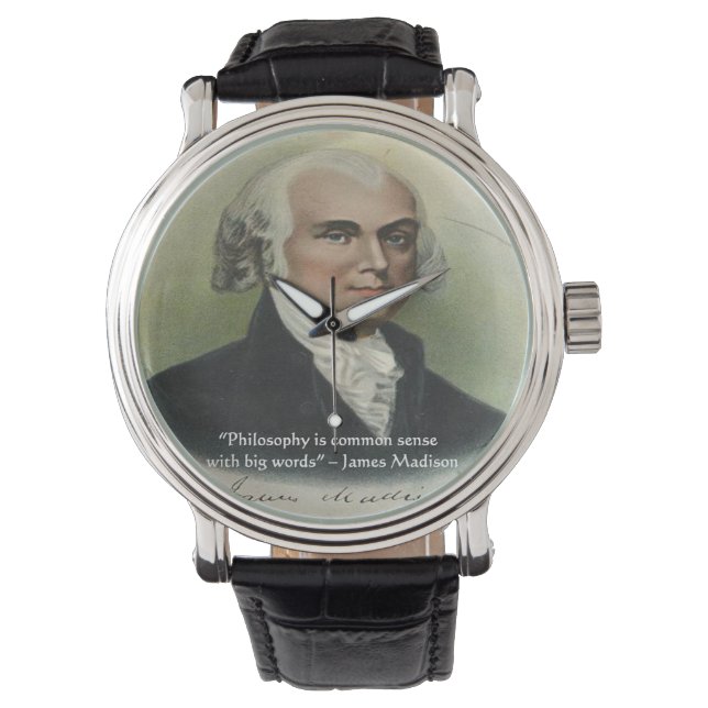 James Madison Common Sense Citatklocka Armbandsur (Framsida)
