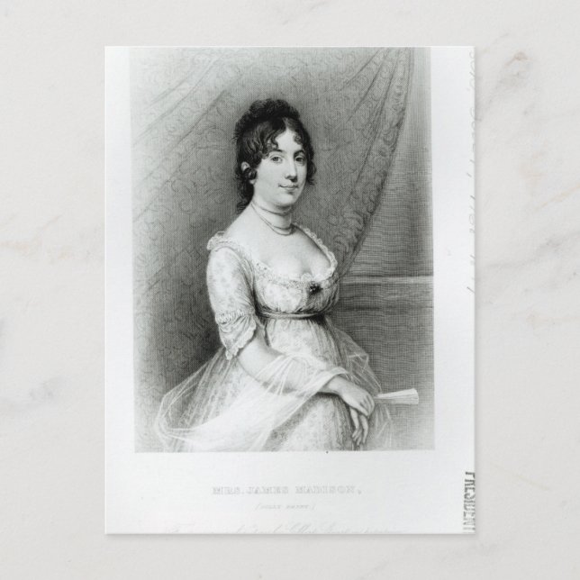James Madison, Dolley Payne , c.1804-55 Vykort (Framsida)