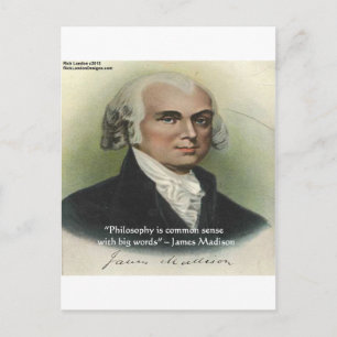 James Madison "Filosofi/Sunt Förnuft" Citat Vykort