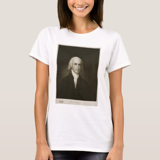 James Madison, FN:s fjärde president i Stater Tee (Framsida)