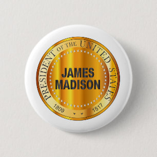 James Madison Guld Metall Frimärke Knapp