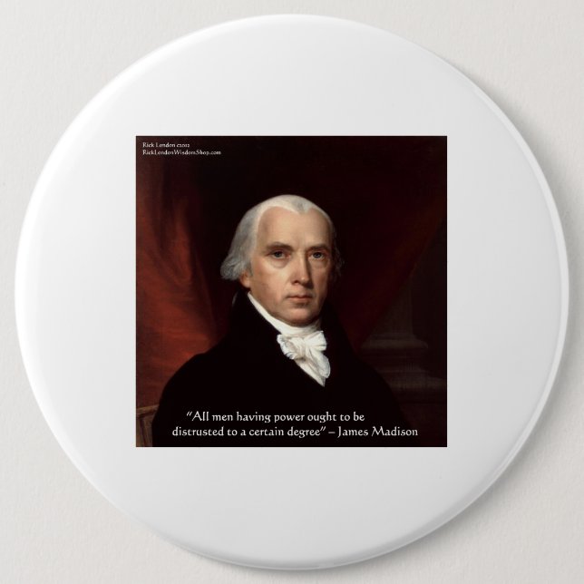 James Madison "Krig & Frihet" Visdomspresentidéer Knapp (Framsida)