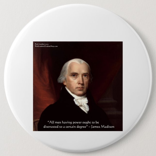 James Madison "Misstro makten" Visdomspresenter Knapp (Framsida)