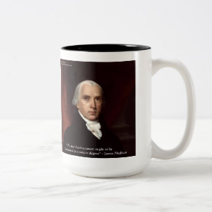 James Madison "Misstro makten" Visdomspresenter Två-Tonad Mugg