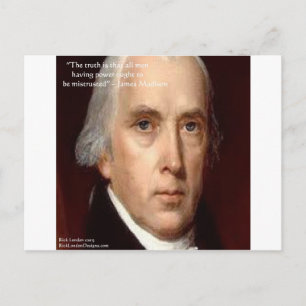 James Madison "Misstro mot makt" visdoms-citat Vykort