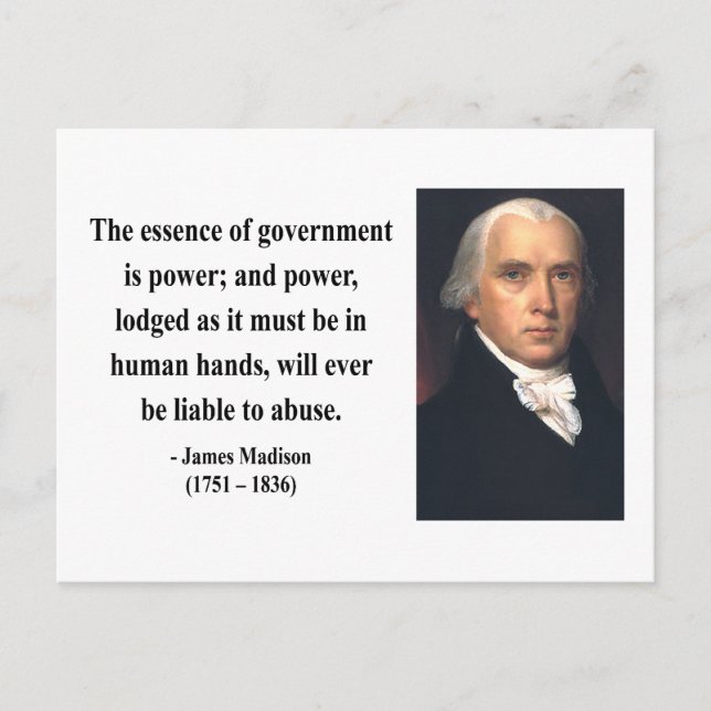 James Madison Quote 5b Vykort (Framsida)