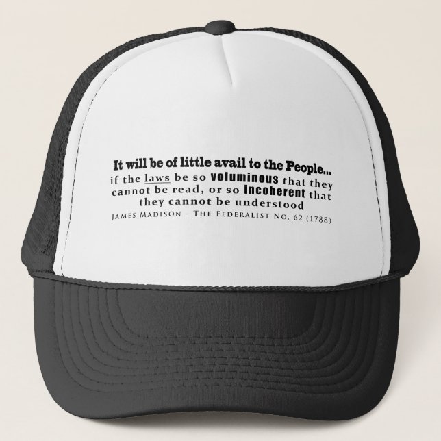 James Madison The Federalist No. 62 (1788) Truckerkeps (Framsida)