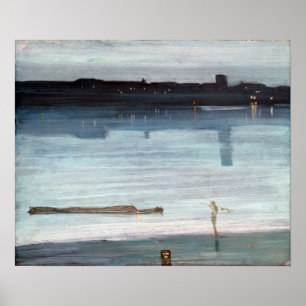 James McNeil Whisler Nocturne i Blue och Silver Poster