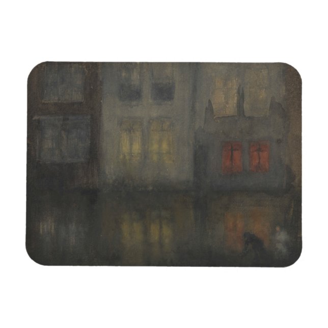 James McNeill Whistler - Nocturne - Black and Red Magnet (Horisontell)