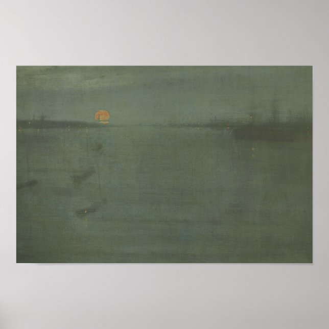 James McNeill Whistler - Nocturne - Blue och Guld Poster (Framsidan)