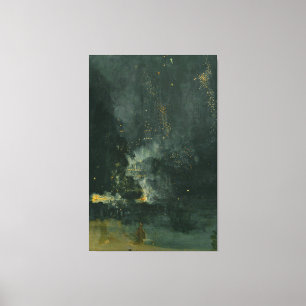 James McNeill Whistler - Nocturne i Black Guld Canvastryck
