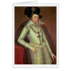 James mig (1603-25) och VI av Skottland Hälsningskort
