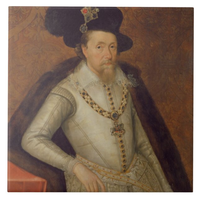 James mig av England och VI av Skottland Kakelplatta (Framsidan)