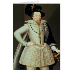 James mig, i halvfigur porträtt hälsningskort