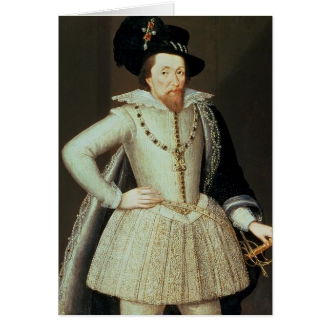 James mig, i halvfigur porträtt hälsningskort (Framsidan)