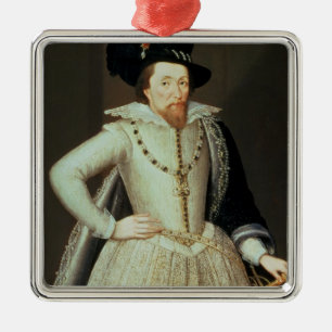 James mig, i halvfigur porträtt julgransprydnad metall