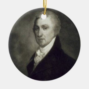 James Monroe 5th president av den Förenta statern Julgransprydnad Keramik