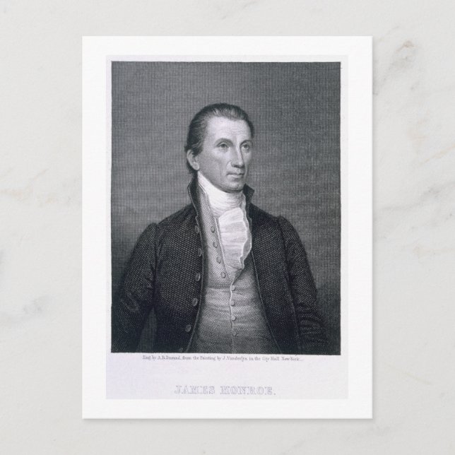 James Monroe, graverad av Asher Brown Durand (1796 Vykort (Framsida)