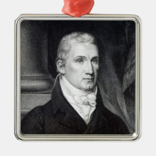 James Monroe, graverad av Thomas Gimbrede Julgransprydnad Metall