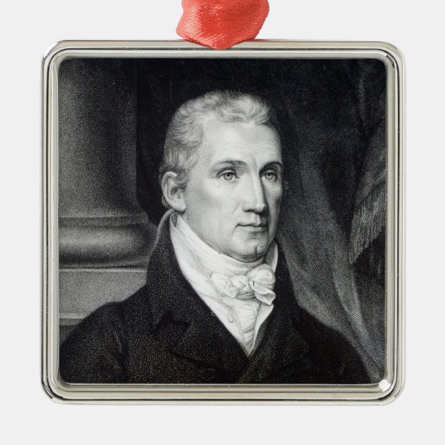James Monroe, graverad av Thomas Gimbrede Julgransprydnad Metall (Framsidan)