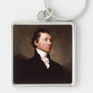 James Monroe Porträtt, den amerikanske presidenten Fyrkantig Silverfärgad Nyckelring