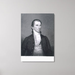 James Monroe som inristas av Asherbruntet Durand Canvastryck