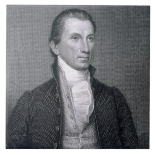 James Monroe som inristas av Asherbruntet Durand Kakelplatta