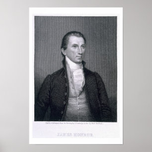 James Monroe som inristas av Asherbruntet Durand Poster