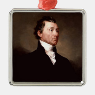 James Monroe White House USA:s president Porträtt Julgransprydnad Metall