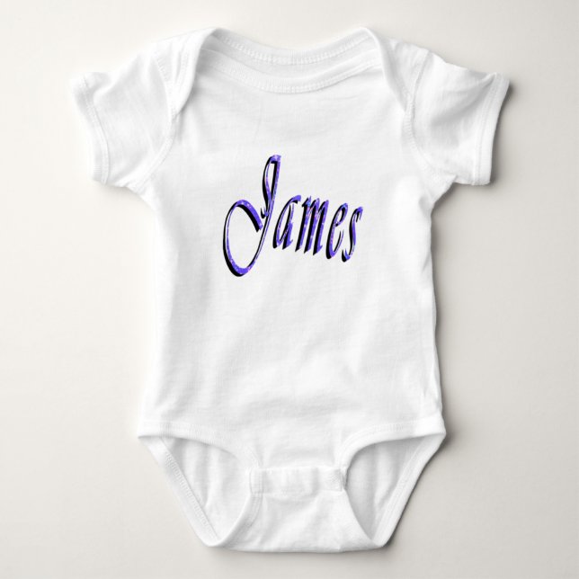 James, Namn, Logotyp, Baby Cotton Bodydräkt T Shirt (Framsida)