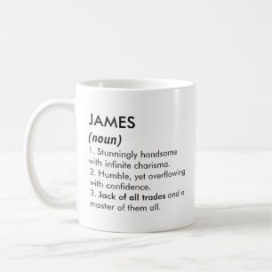 James namn, Redigerbart namn, Anpassad namn T-Shir Kaffemugg