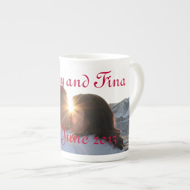 james och finatedesco iii som gifta sig benporslin mugg (Framsida höger)