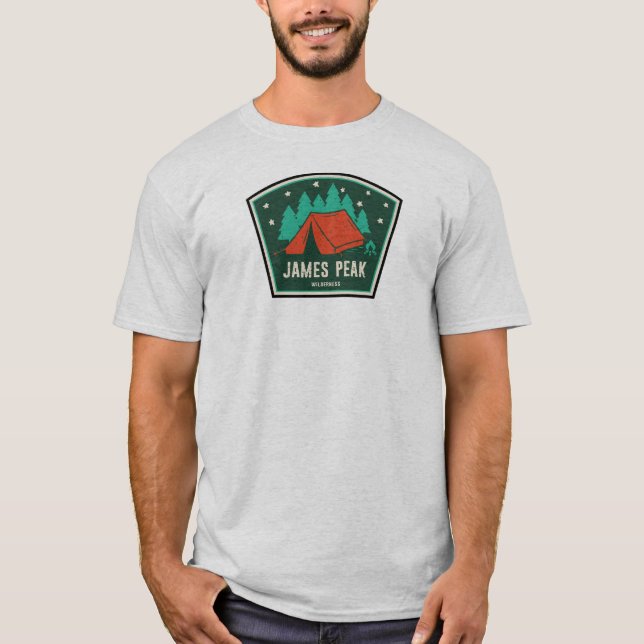 James Peak Wilderness Colorado Camping T Shirt (Framsida)