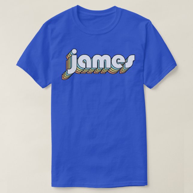 James Retro Rainbow Typography Faded Stil T Shirt (Design framsida)