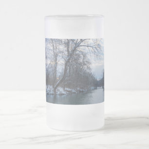 James River Winter Frosted Glass Beer Mugg
