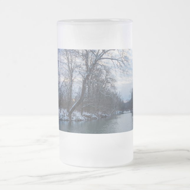 James River Winter Frosted Glass Beer Mugg (Center)