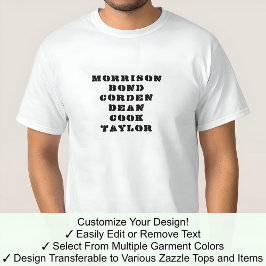 James Tee-Anpassningsbarna anpassar alla Namn 04B T Shirt