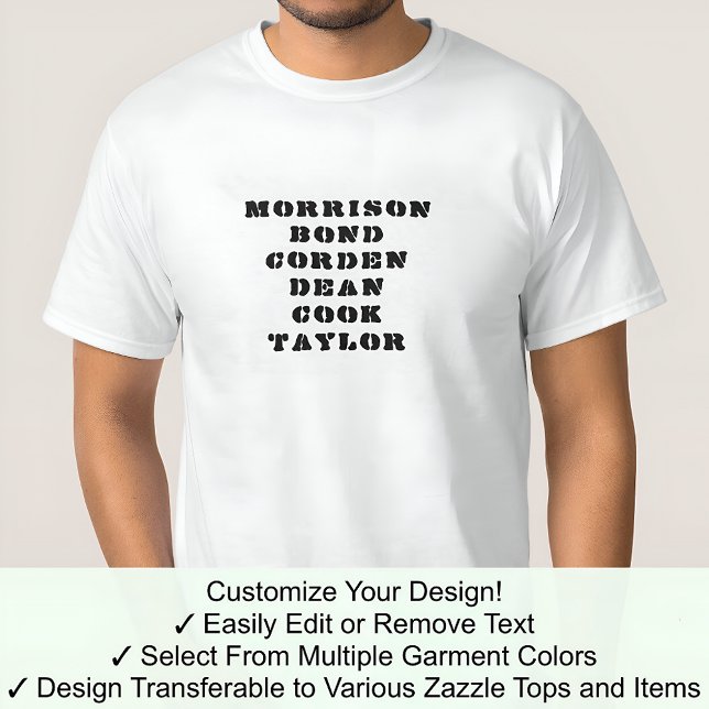 James Tee-Anpassningsbarna anpassar alla Namn 04B T Shirt (Skapare uppladdad)