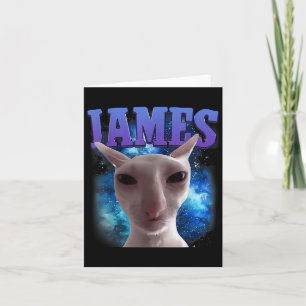 James The Cat Meme Funny Fånig Cats Brainrot Meme Kort