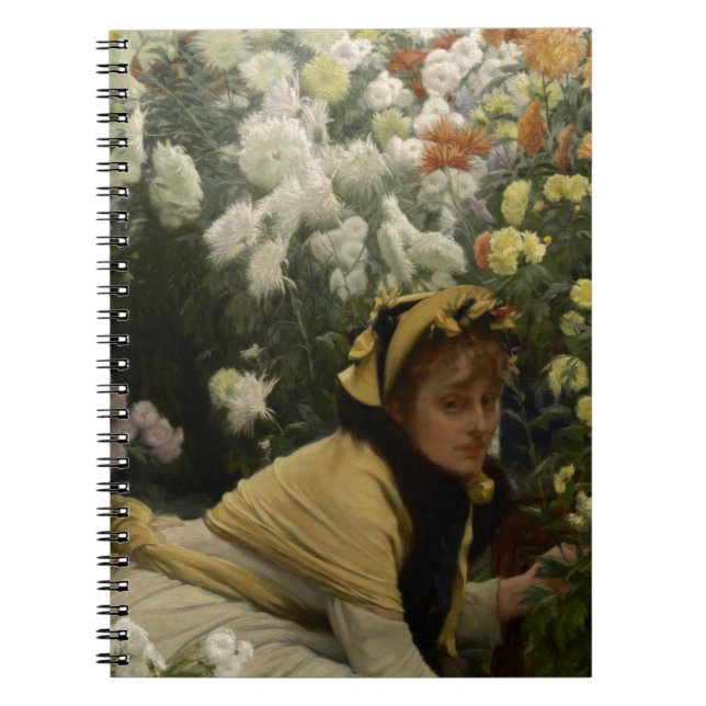 James Tissot Chrysanthemums Anteckningsbok Med Spiral (Framsidan)