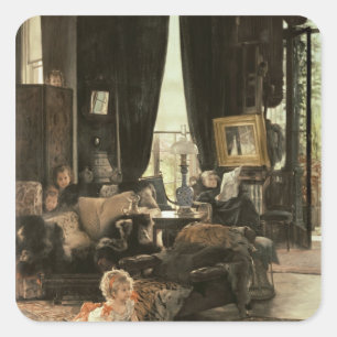James Tissot Göm och sökning, 1880-82 Fyrkantigt Klistermärke