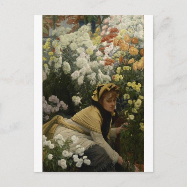 James Tissot Krysantemum Vykort (Framsida)