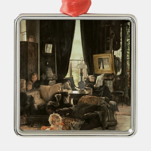 James Tissot | kurragömma, c.1880-82 Julgransprydnad Metall (Framsidan)