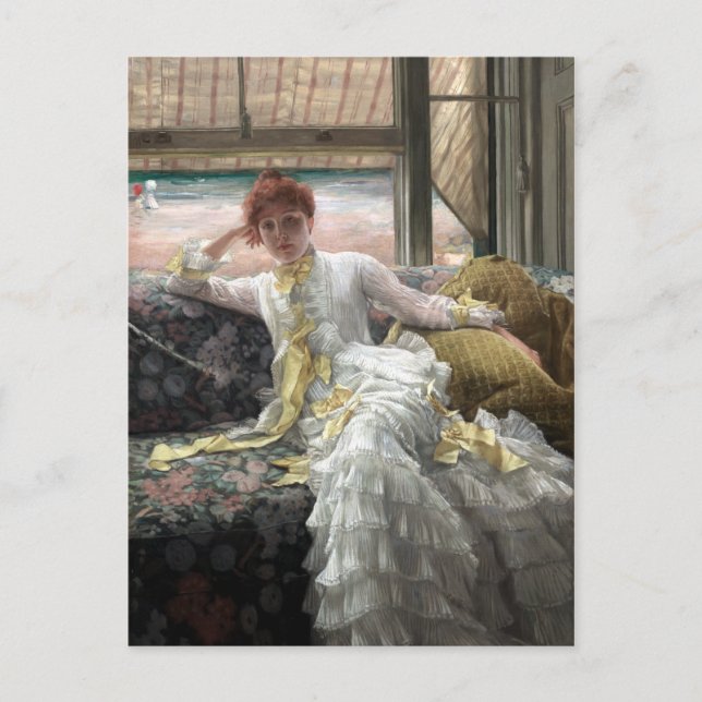 James Tissot Seaside (juli Execimen of a Porträtt) Vykort (Framsida)