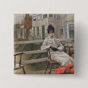 James Tissot som väntar färjan, c.1878 Knapp