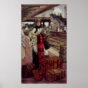 James Tissot som väntar på stationen Poster